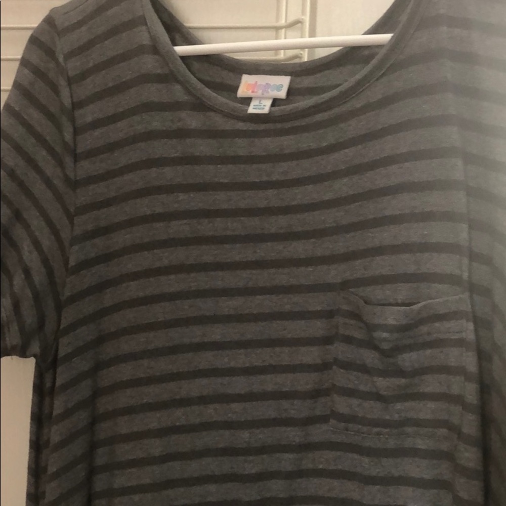 Lularoe Carly gray with stripes